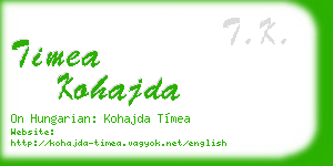 timea kohajda business card